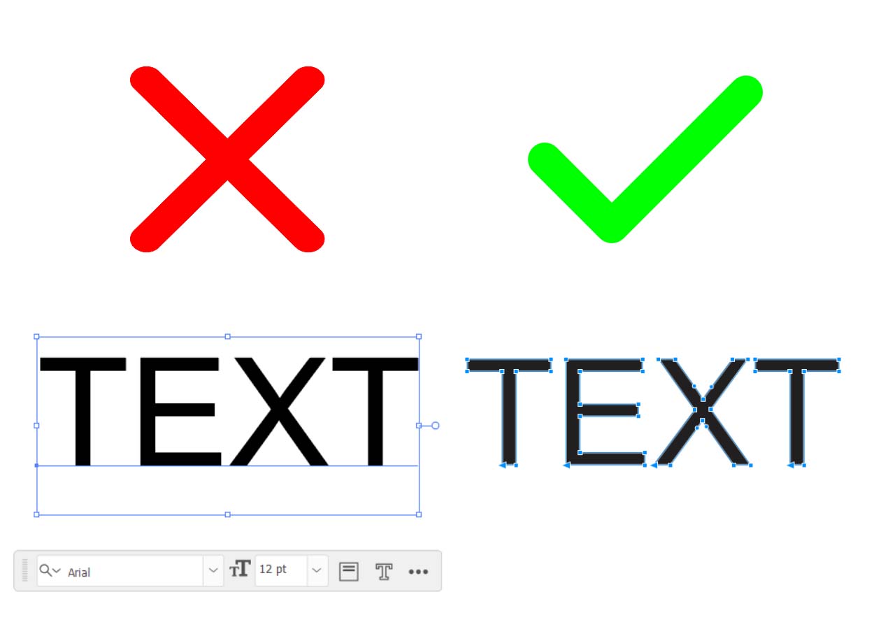 Converter fontes de texto em curvas ou contornos
