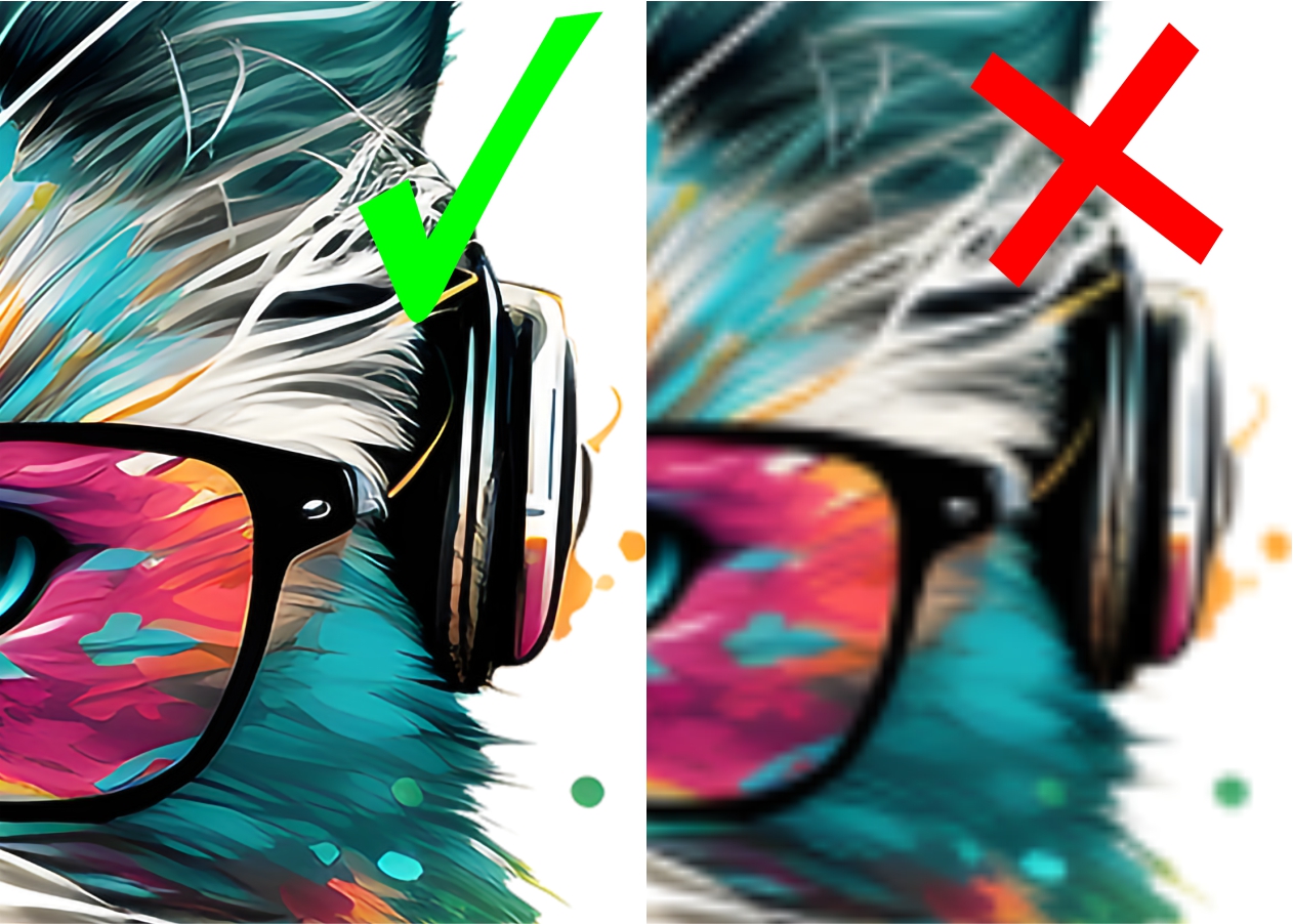 Comparação entre imagem com boa qualidade e imagem pixelada