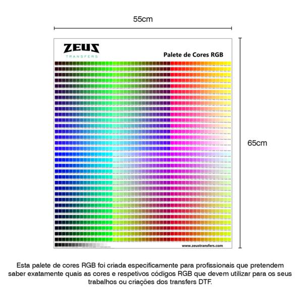 Palete de cores RGB para transfers DTF da Zeus - Image 2