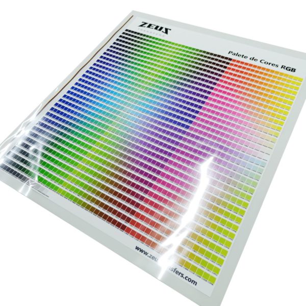 Palete de cores RGB para transfers DTF da Zeus