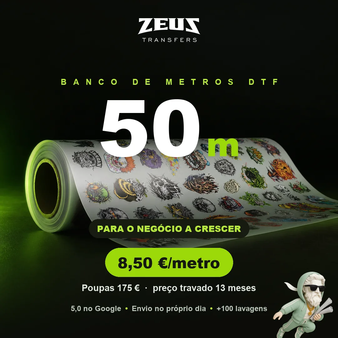Pack 50 metros DTF ZEUS — para o negócio a crescer